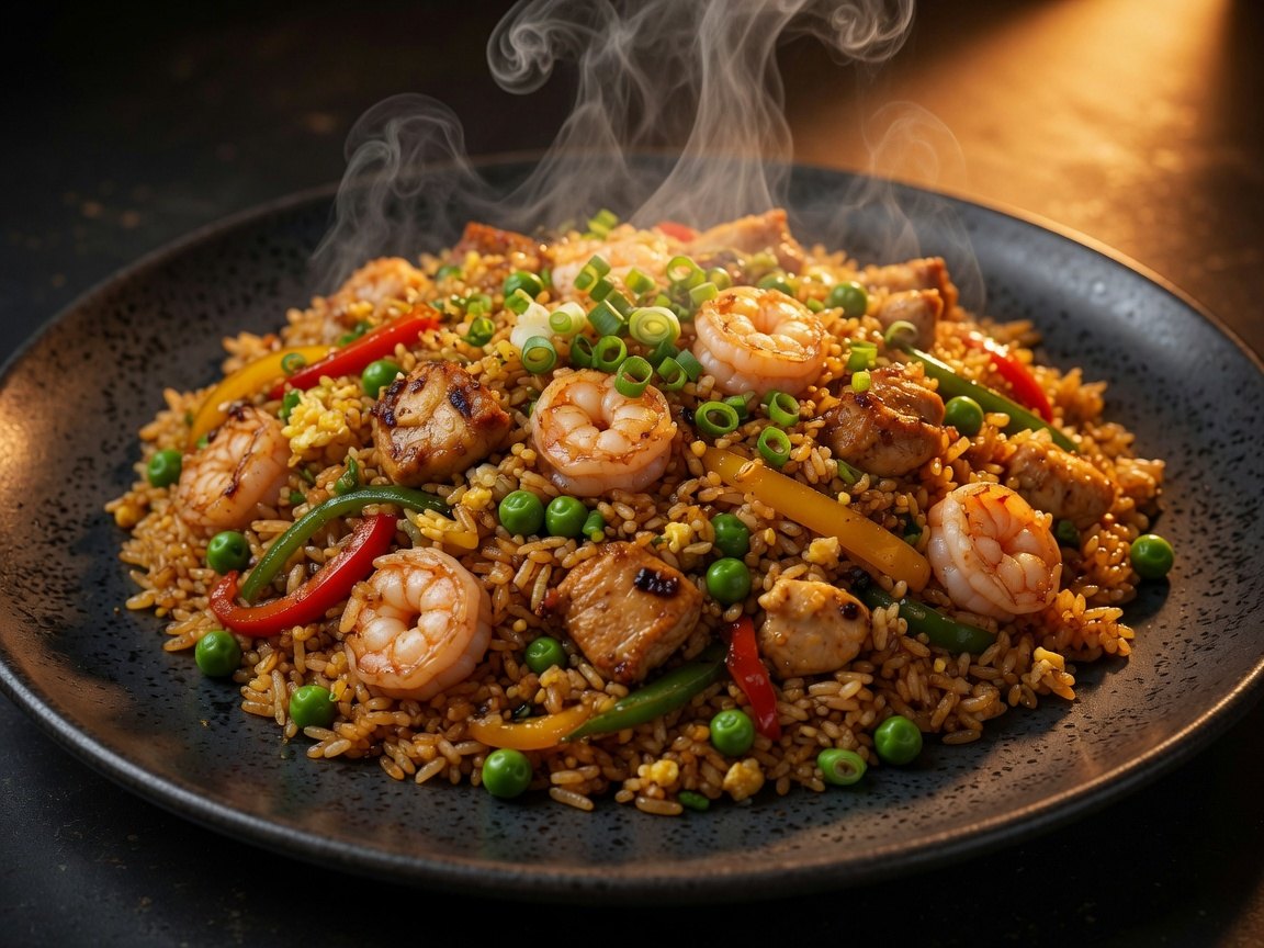 Chaufa Yuan Fen especial con langostinos